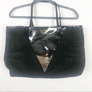 VICTORIA’S SECRET | Black Shimmer Tote Bag & Pouch